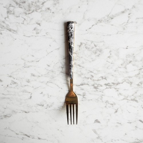 Black Marble Gold Cutleries Set 3