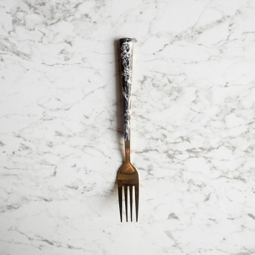 Black Marble Gold Cutleries Set 3