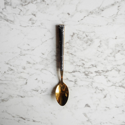 Black Marble Gold Cutleries Set 5