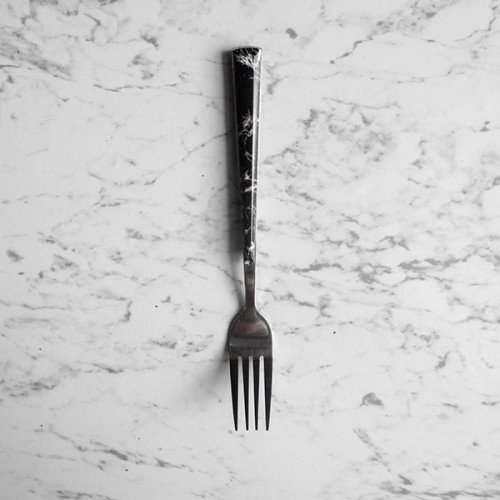 Black Marble Silver Cutleries Set 7