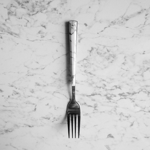 White Marble Silver Cutleries Set 6