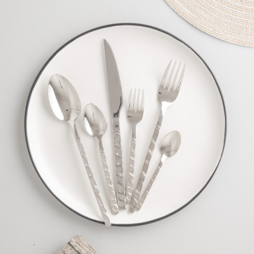 Embossed Silver Dessert Fork 5
