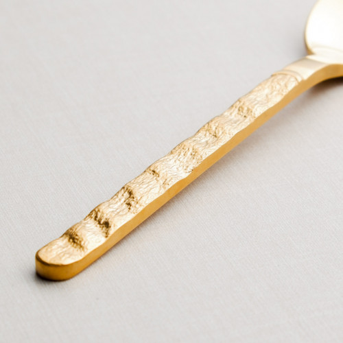 Embossed Gold Dessert Spoon 2