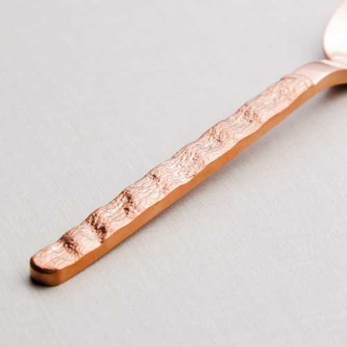 Embossed Rose Gold Dessert Spoon 2
