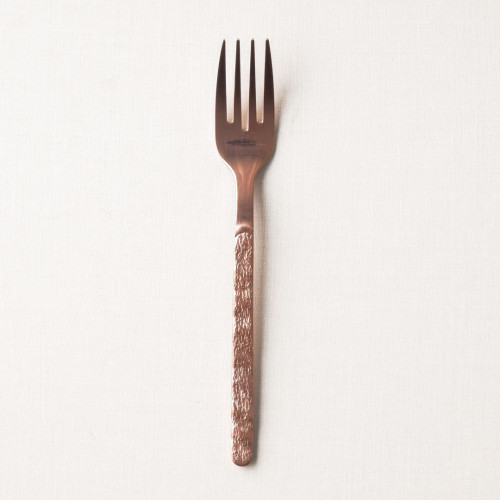 Embossed Rose Gold Dessert Fork