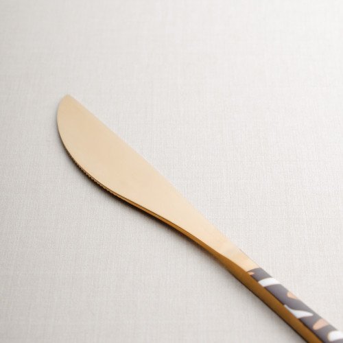 Festive Black and Brass Table Knife 3