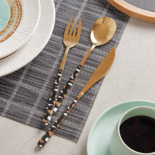 Festive Black and Brass Table Knife 4