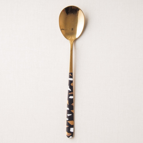 Festive Black and Brass Table Spoon