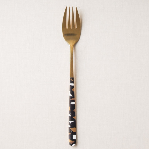 Festive Black and Brass Table Fork