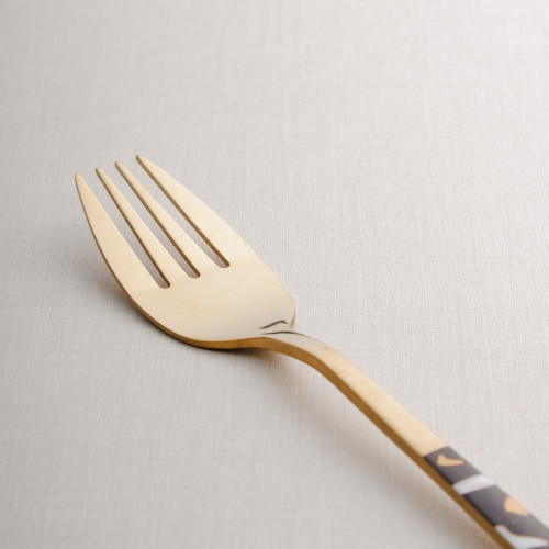 Festive Black and Brass Table Fork 3