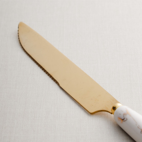 Marble Streaks White Table Knife 3