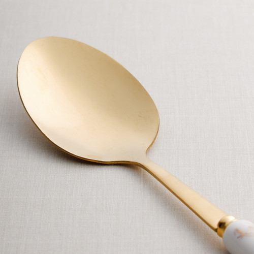 Marble Streaks White Table Spoon 2