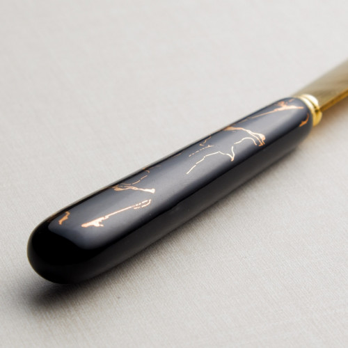 Marble Streaks Black Table Knife 2