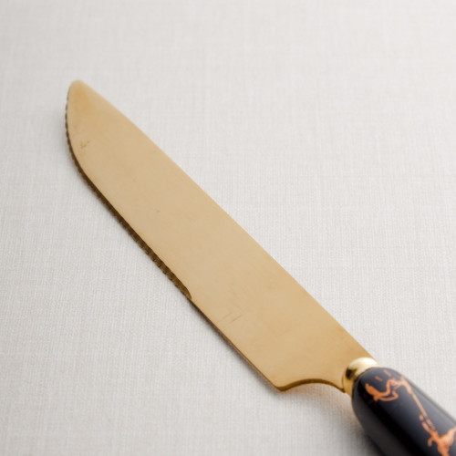 Marble Streaks Black Table Knife 3