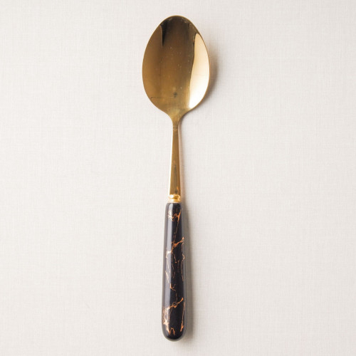 Marble Streaks Black Table Spoon