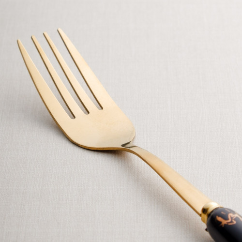 Marble Streaks Black Table Fork 2