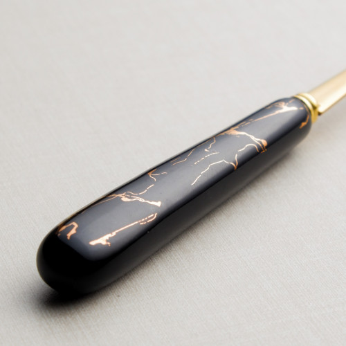 Marble Streaks Black Table Fork 3