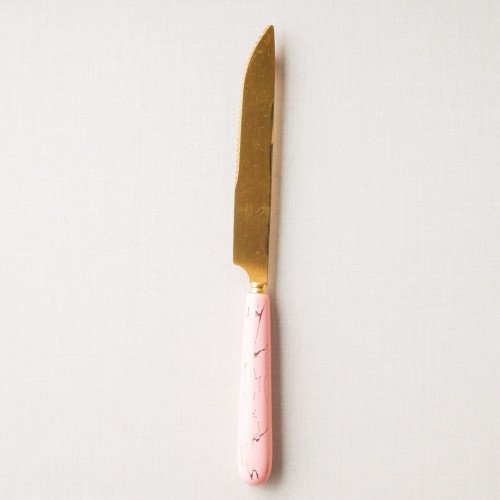 Marble Streaks Pink Table Knife
