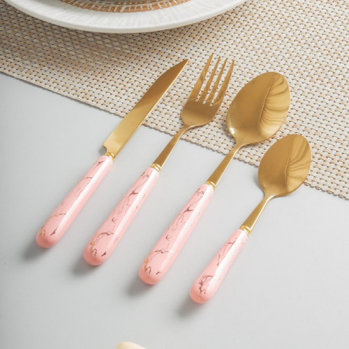 Marble Streaks Pink Tea Spoon 4