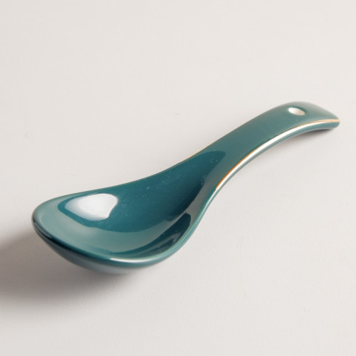 Viridian Green Duck Spoon - Gold Rim 2