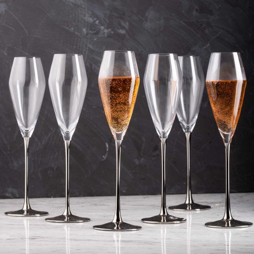 MARQUIS 250cc CRYSTAL/SILVER STEM CHAMPAGNE GLASS 038 3