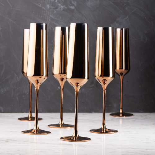 DUKE 255cc ROSE GOLD CHAMPAGNE GLASS 042