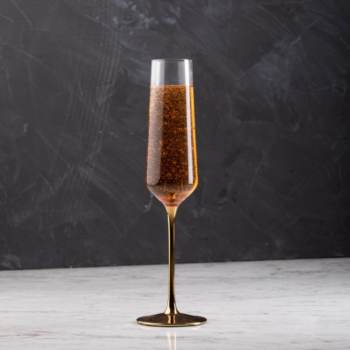 DUKE 255cc CRYSTAL/GOLD STEM CHAMPAGNE GLASS 043