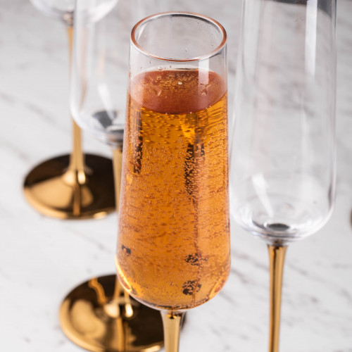 DUKE 255cc CRYSTAL/GOLD STEM CHAMPAGNE GLASS 043 2