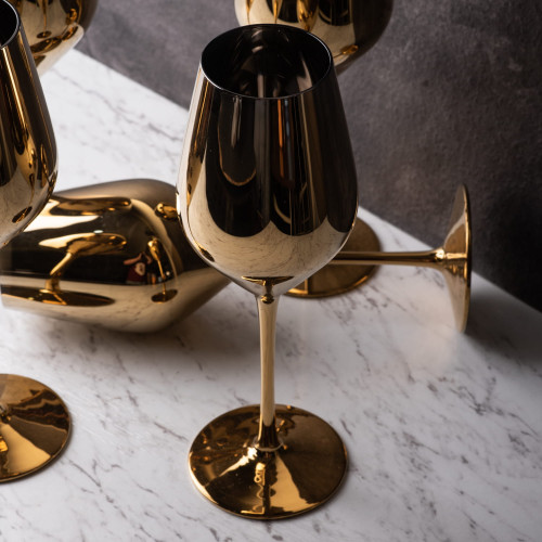 VISCOUNT 490cc GOLD WINE GLASS 048 3