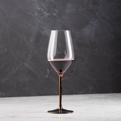 VISCOUNT 490cc CRYSTAL/ROSE GOLD STEM WINE GLASS 049