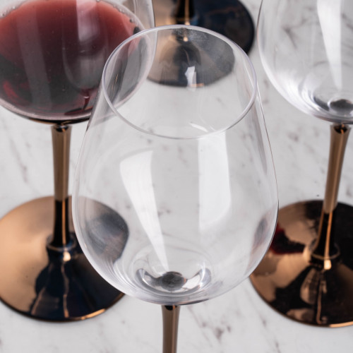 VISCOUNT 490cc CRYSTAL/ROSE GOLD STEM WINE GLASS 049 2