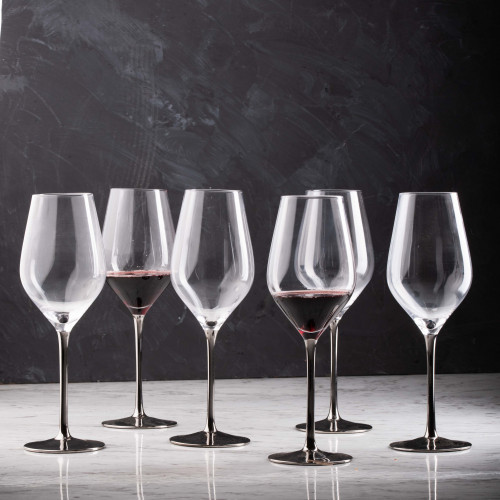 VISCOUNT 490cc SILVER STEM WINE GLASS 051 3