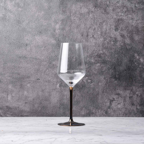 EARL 530cc CRYSTAL/ROSE GOLD STEM WINE GLASS 053