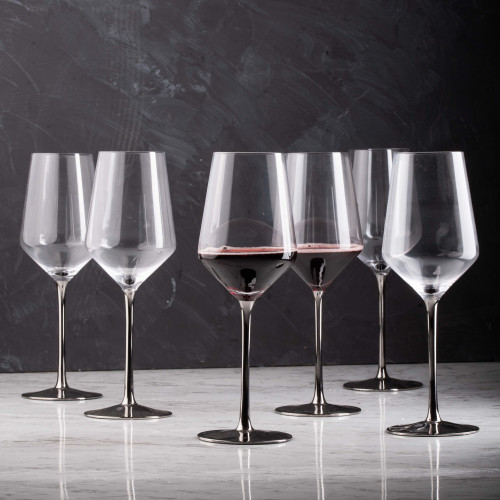 EARL 530cc CRYSTAL/SILVER STEM WINE GLASS 054 3