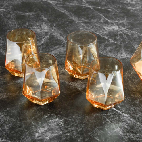 Laguna Glass Carafe and Cups Set - Amber 4