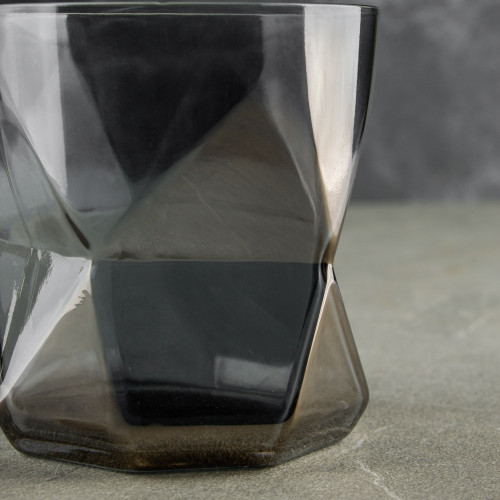 Faceted Bar Glass 340ml - Tempered Black 2
