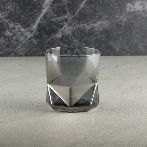 Faceted Bar Glass 340ml - Tempered Black 4