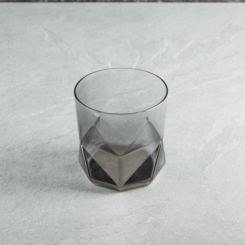 Faceted Bar Glass 340ml - Tempered Black 5