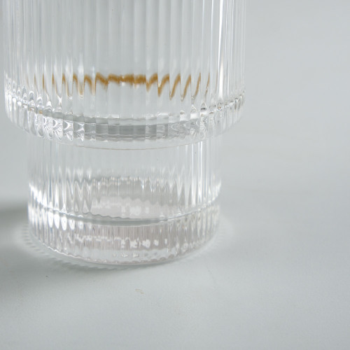 Fluted Vintage Glass 190ml - Gold Rim 2