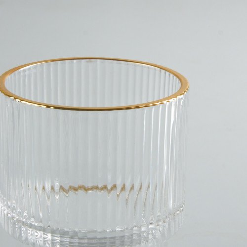 Fluted Vintage Glass 190ml - Gold Rim 3