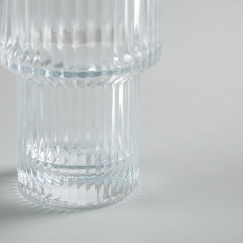 Fluted Vintage Glass 175ml - Gold Rim 3