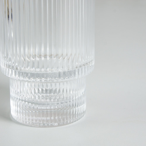 Fluted Vintage Glass 300ml - Gold Rim 4