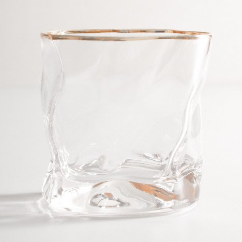 Asymmetric Rock Glass 250ml - Gold Rimmed 2