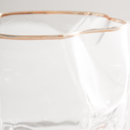 Asymmetric Rock Glass 250ml - Gold Rimmed 5