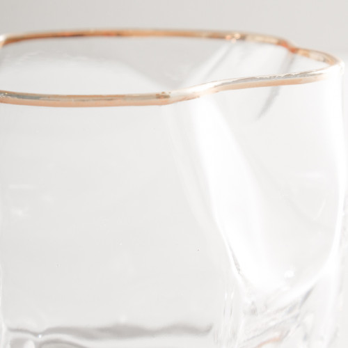 Asymmetric Rock Glass 250ml - Gold Rimmed 5