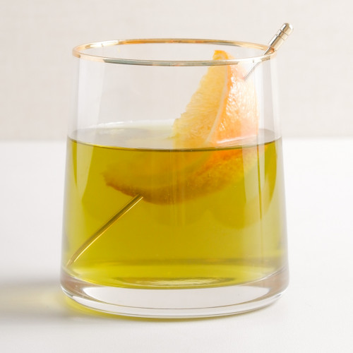 Trapezoid Modern Glass 260ml - Gold Rimmed