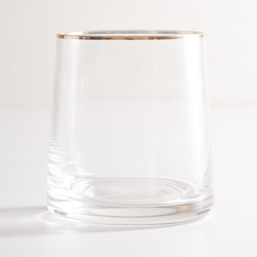 Trapezoid Modern Glass 260ml - Gold Rimmed 2