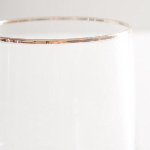 Trapezoid Modern Glass 260ml - Gold Rimmed 5