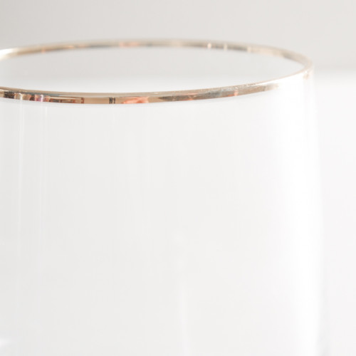 Trapezoid Modern Glass 260ml - Gold Rimmed 5