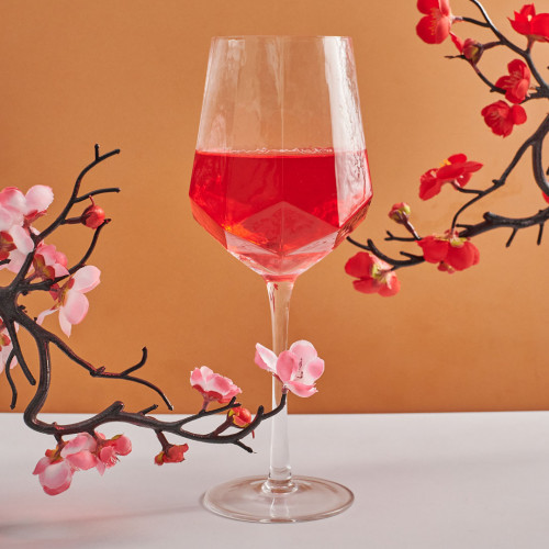 Crown Patterned Wine Glass 570ml - Natural